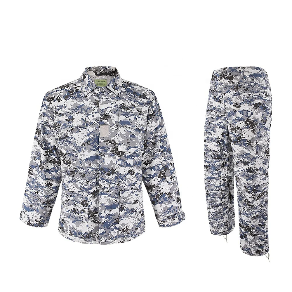 Double Safe Source Factory Custom bdu Blue Digital Camouflage Trekking Security Tactical Suit For Men