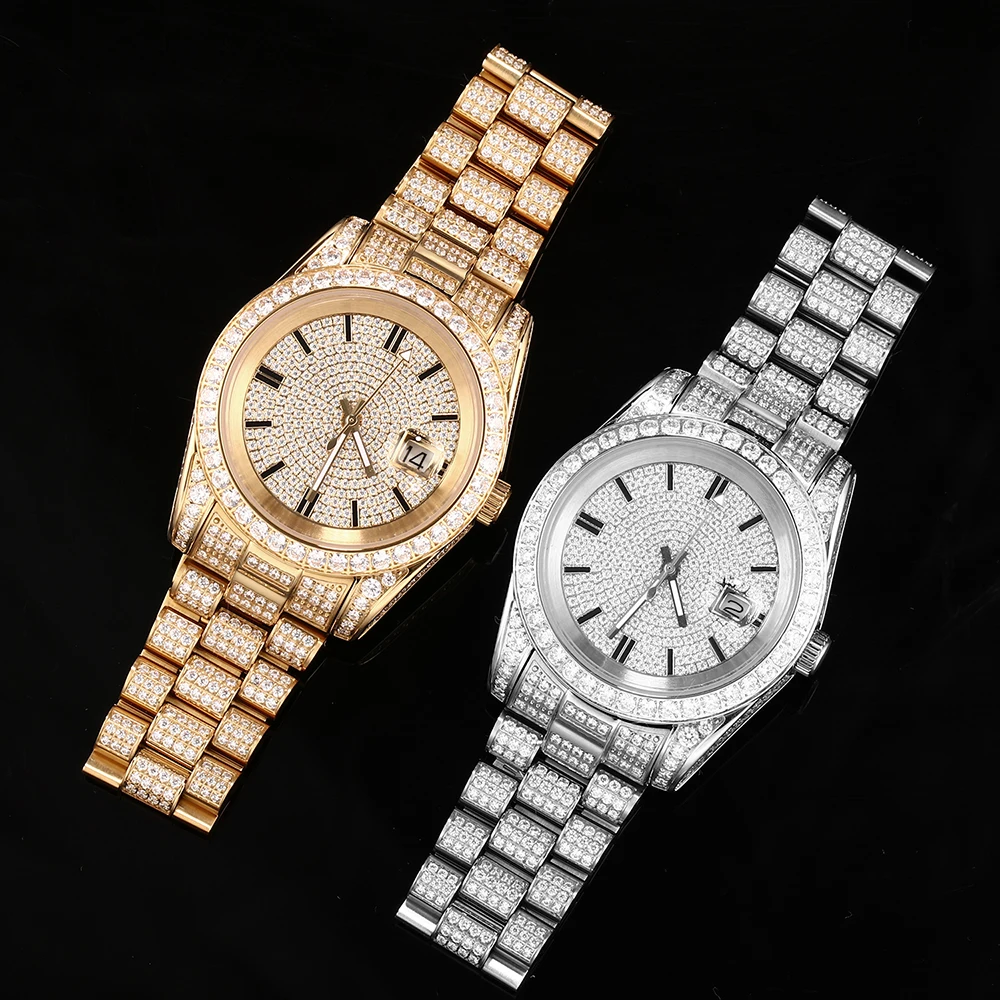 Fashion Hip Hop Men and Women Jewelry Ice Out Diamond Watch vvs Moissanite Watch