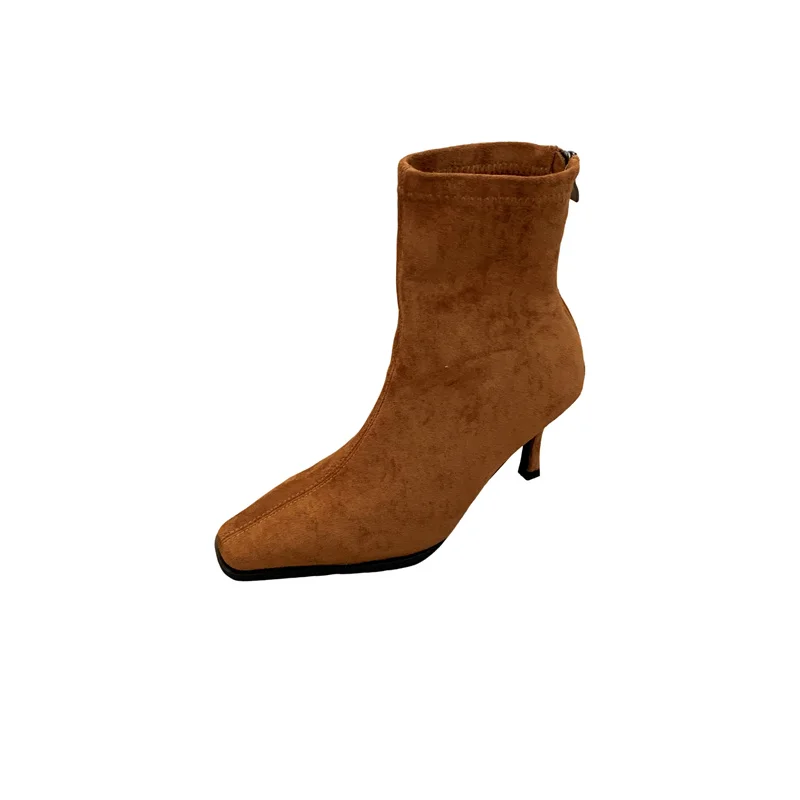 Newest Wool Suede Leather Ankle Boots For Women Warm Fur Winter Snow Boots Sexy Pointed Toe Chelsea Shoes Woman Boots