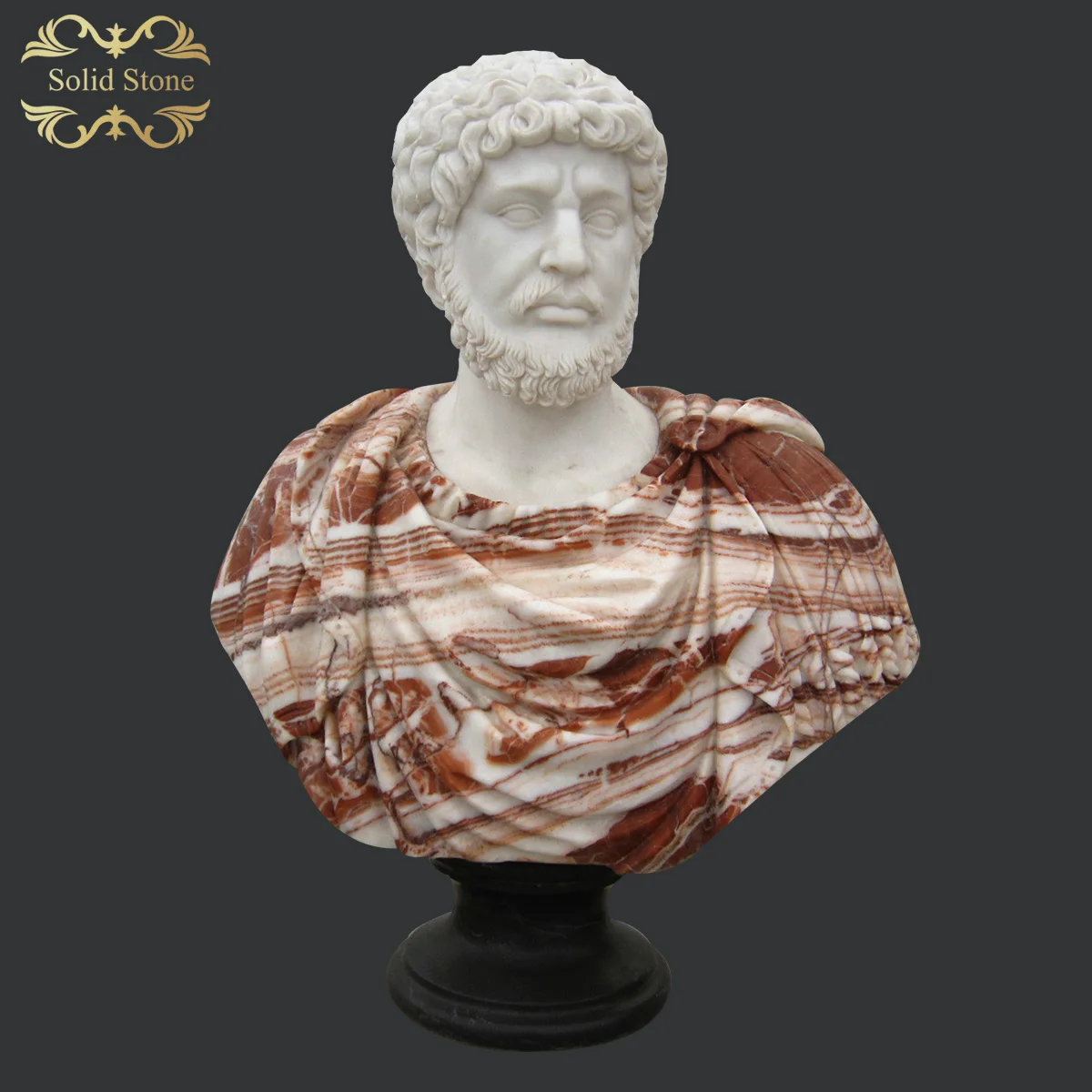 Factory direct price carved Roman figure unique fabric like marble Statue bust