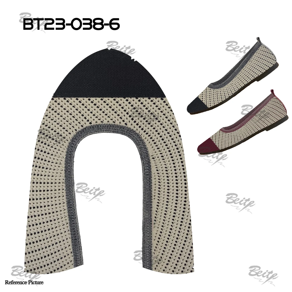 Hot selling ladies Flat Fly Knit Shoe Upper Slip-on Upper For Shoes Athleisure Knitting Upper capelladas para calzado