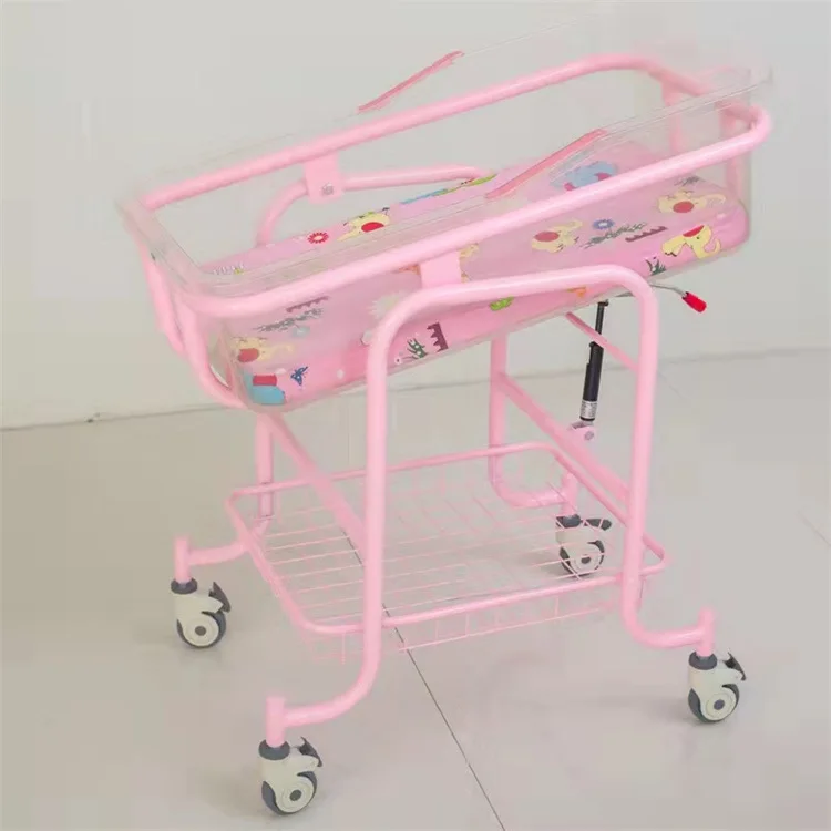 hospital baby cot with transparent plastic baby bassinet for new born infant baby crib
