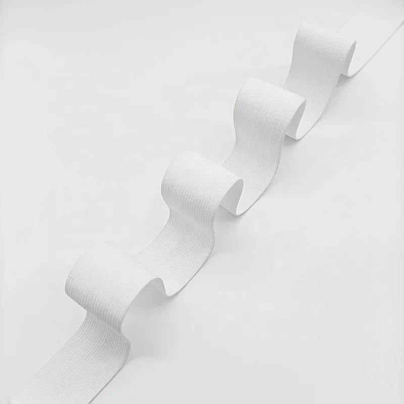 Multi-width white elastic tape black knitted elastic webbing Used for sewing garments and shoes