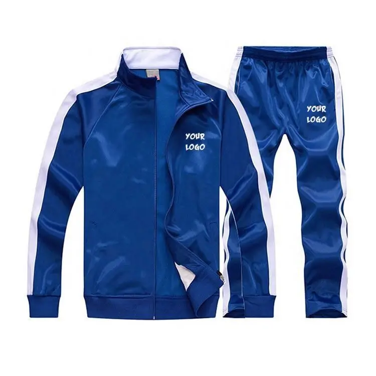 
2021 Running Wear Blank Tracksuit Custom Sports Suit Set Mens Polyester Sweatsuit Team Suit for women with custom design logo 