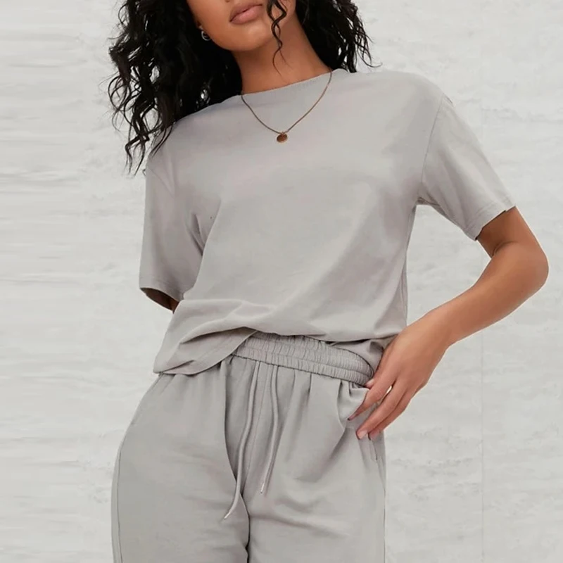 
MGOO 100% pima cotton blank grey basic personalized short sleeve basic t-shirt 