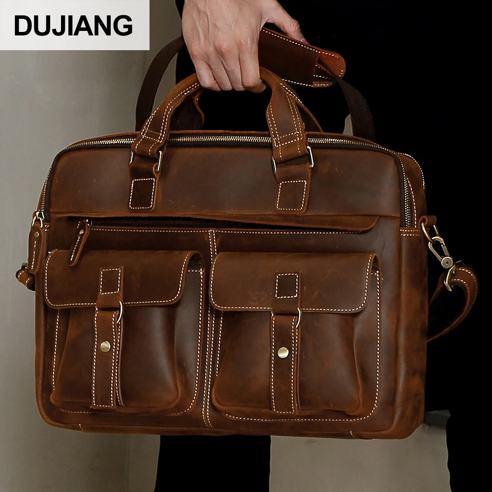 Genuine Leather Crossbody Shoulder Bag Men Handbags Laptop Bag Business Bags Cases Leather Men Briefcase For Office