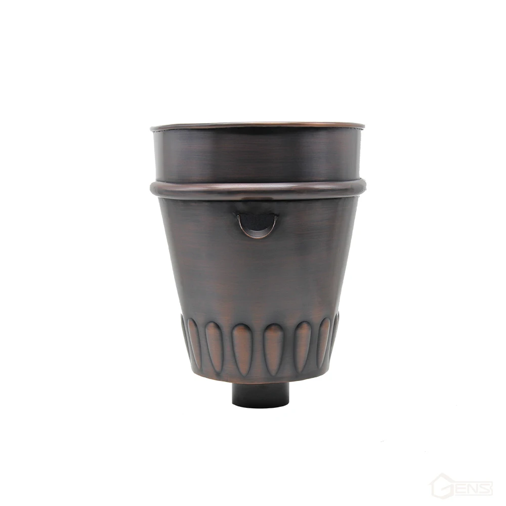 Gens roof gutter system Coated rain barrels Copper Conductor Head Pure Copper Durable Decorative Leader Head