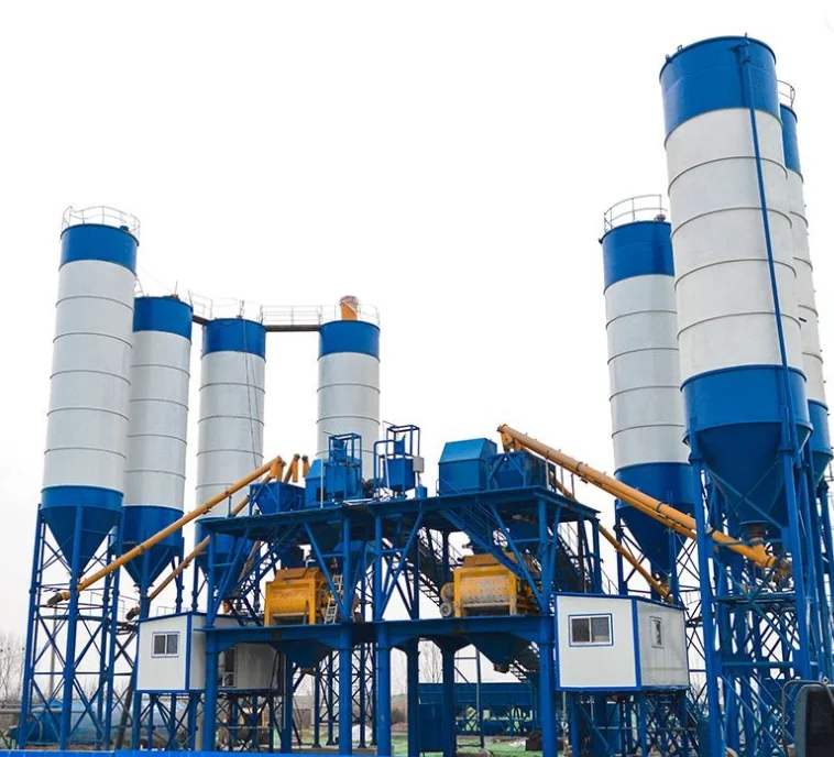 Capacity 109m3 Mobile Concrete Batching Mixer Plant with Lift Hopper