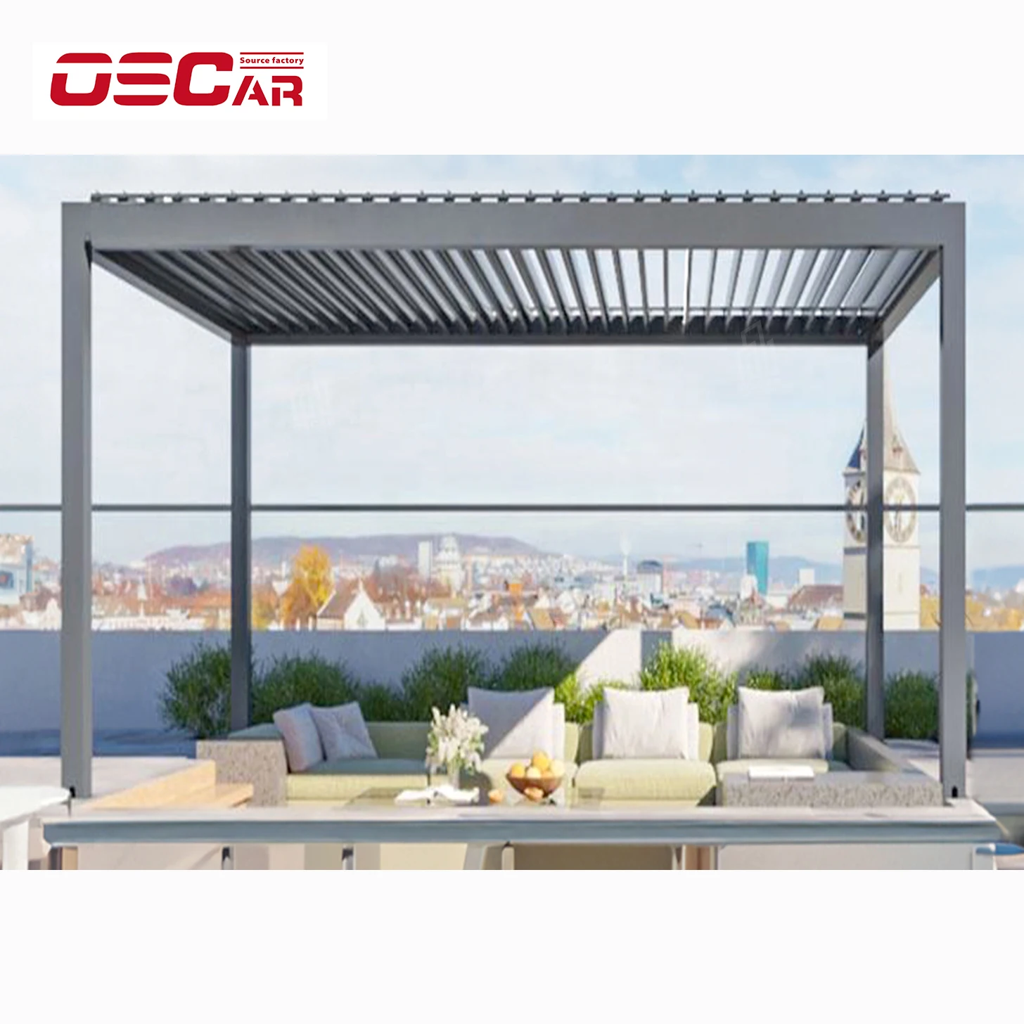 Waterproof Aluminum Pergola Bioclimatic Motorized Louvered Pergola Retractable Roof Garden Gazebo Pergola Aluminum Outdoor