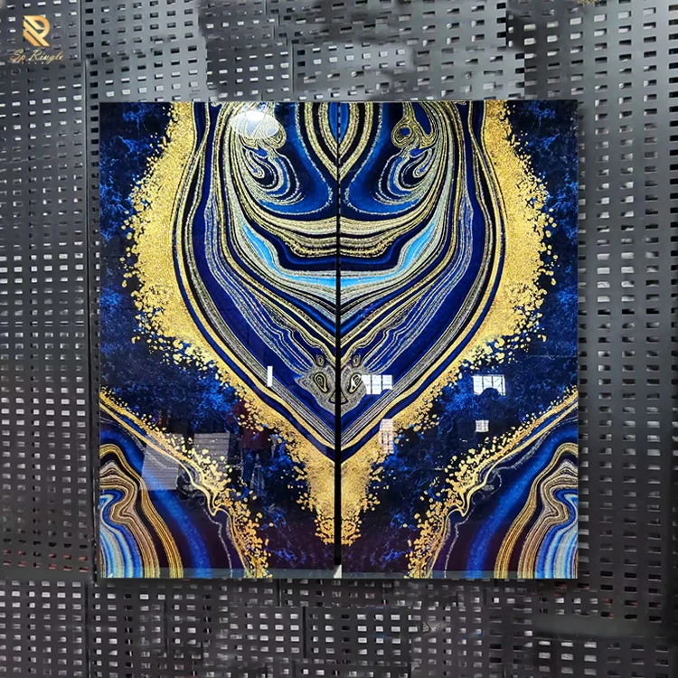 Большой формат фарфоровые большие мраморные плиты для стен Гуандун Золотой синий оникс агат мрамор роскошный фарфор большая плитка фарфоровая