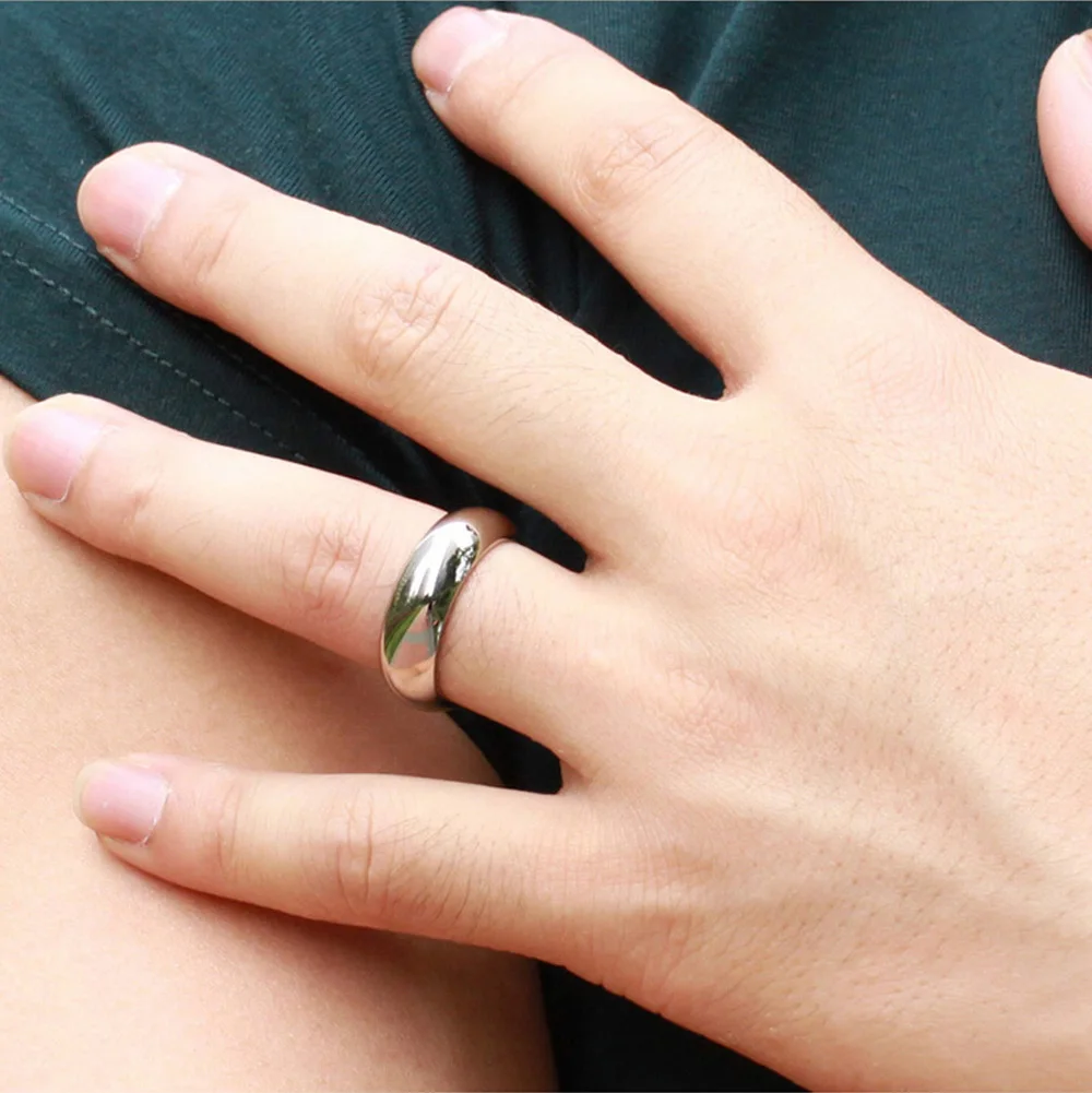 Christmas Gift Couple Round Rings Stainless Steel Fashion Wedding Bands Jewelry Accessories For Men&Women