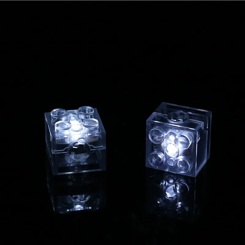 Color LED double flash Building block brick Compatible with building block parts 2*2 dots brick Block