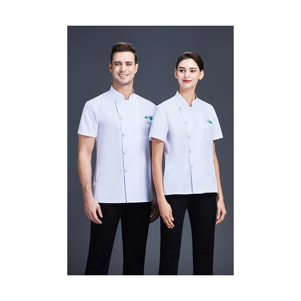 Hot Sale Accept Customized Logo Wear-Resistant 2020-27 Single row cloth buckle Unisex Chef Uniform
