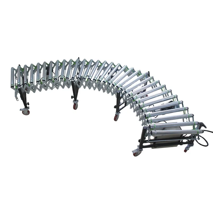 Motorized Warehouse Expandable Telescopic Roller Conveyor in Container