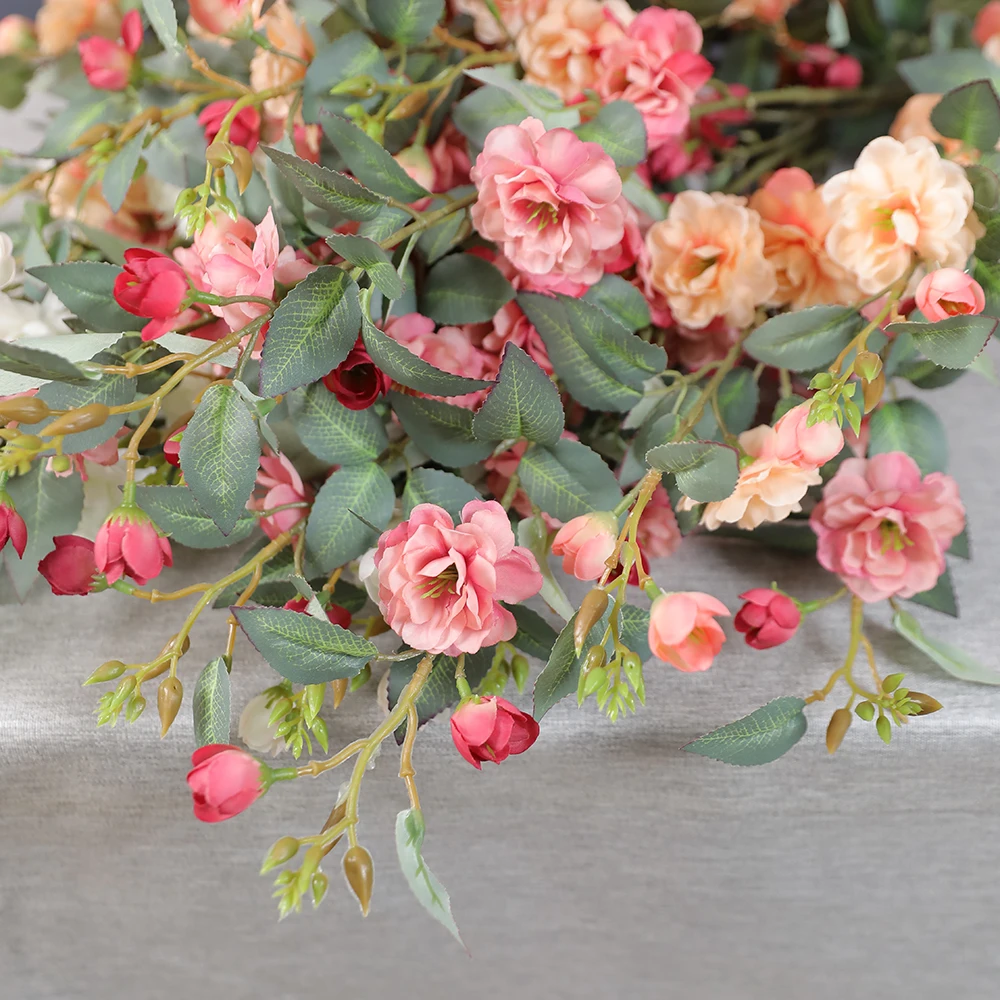 High End Camellia Flower Silk Cloth Long Stem Floral Arrangement Camellia Flower Wholesale Artificial Camellia Flower