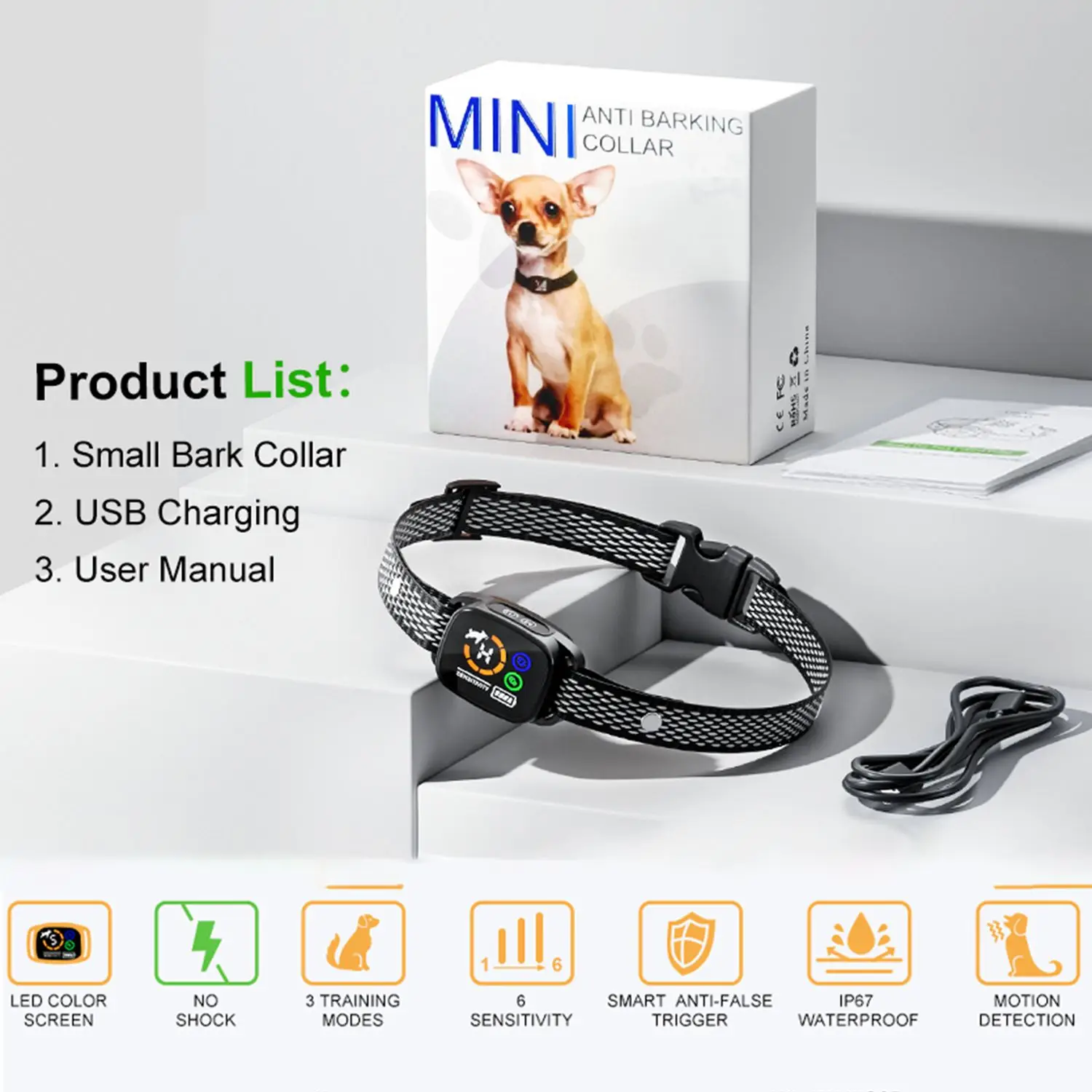 Factory Direct Price 6 Levels Beep Anti-Bark Shock Collar - Rechargeable And Effective Solution For Excessive Barking