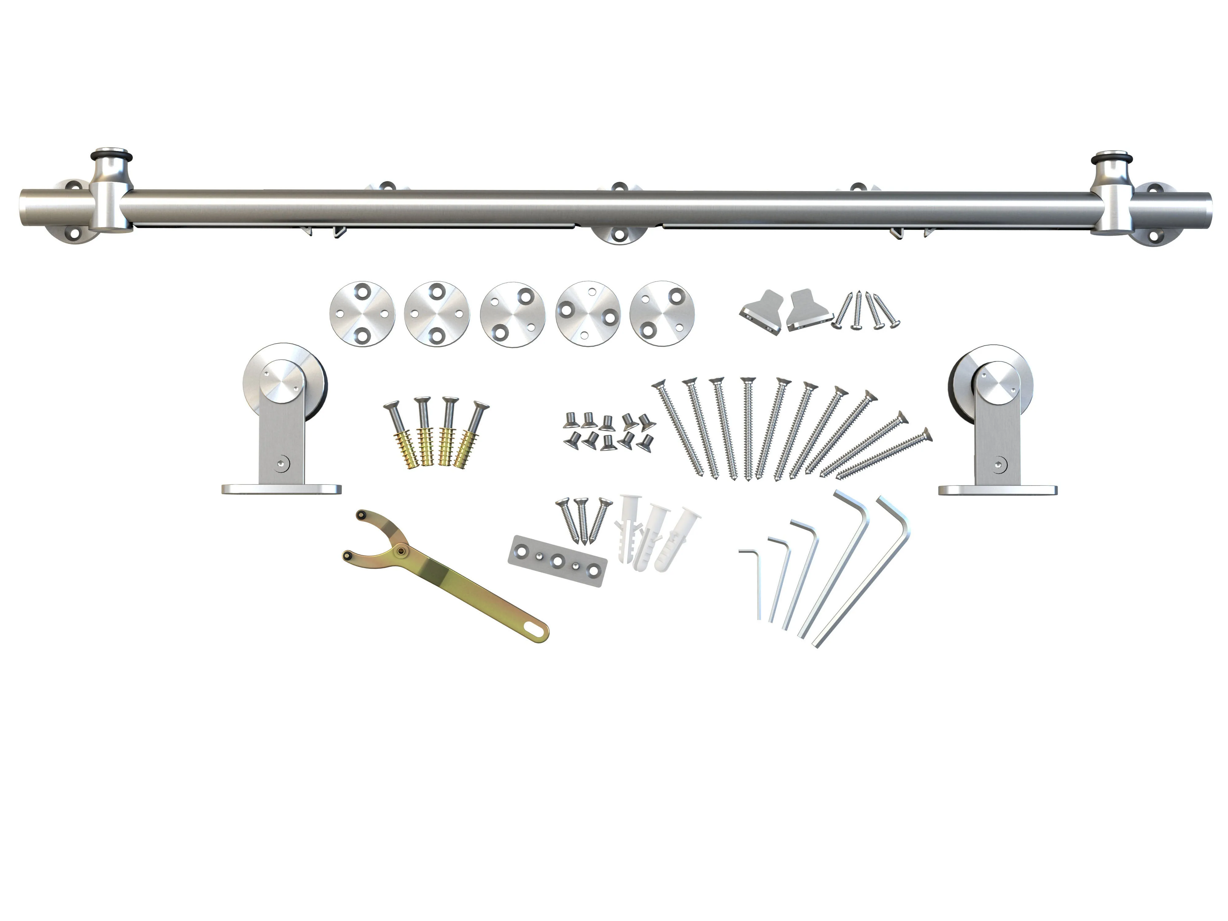 Stainless Steel Aero Sliding Barn Door Hardware Kit