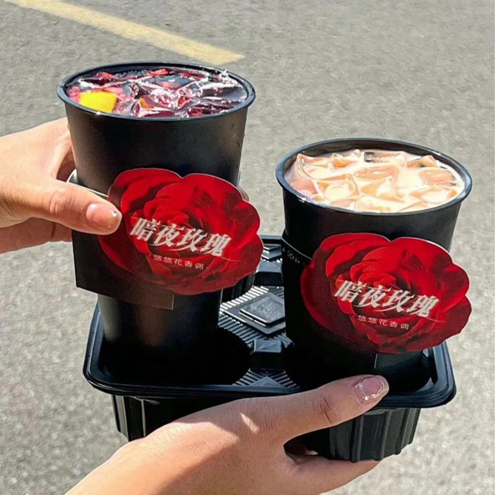 Одноразовая пластиковая чашка для чая с жемчугом и молоком крышкой