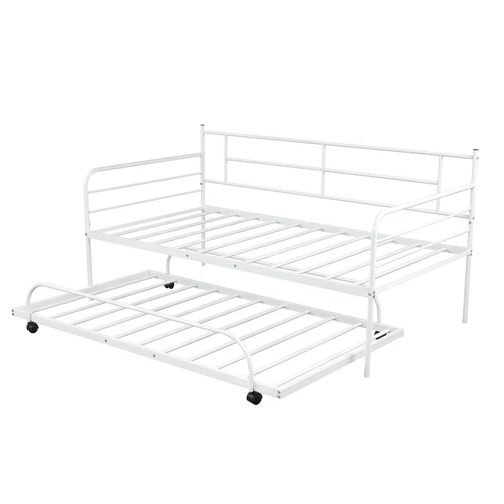 
Space saving wrought iron sofa bed with wheels Made in China 