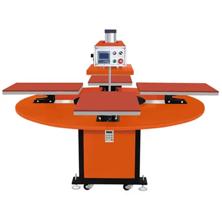 Heat press 40X60cm four station pneumatic heat press machine with two laser light on sales