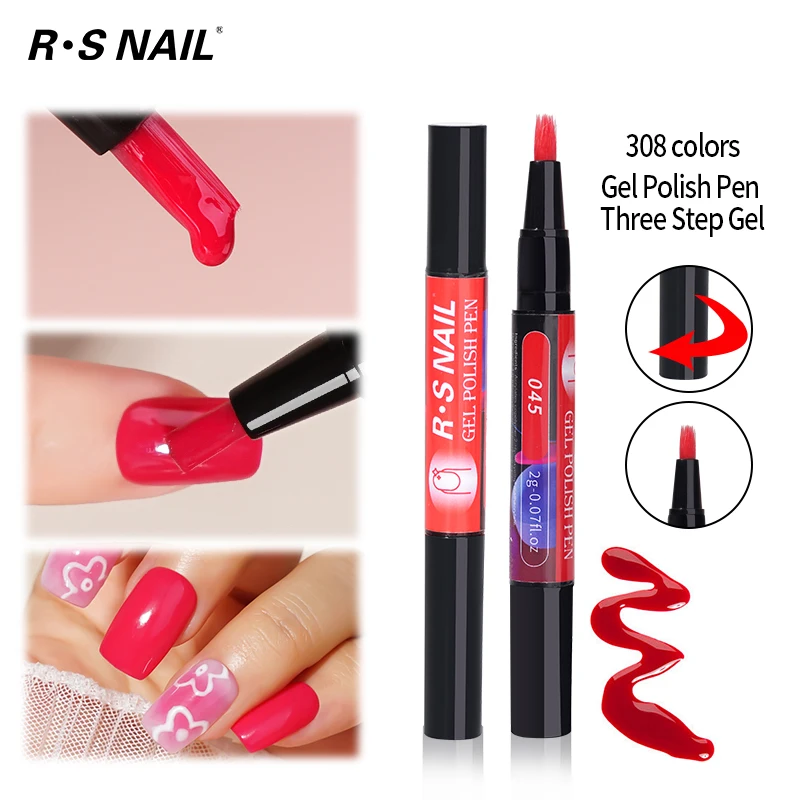 Factory Wholesales 308 Colors Gel Polish Pen Three Step Gel Free Nail Supplies Sample Nail Art Design 3 Step Gel Polish