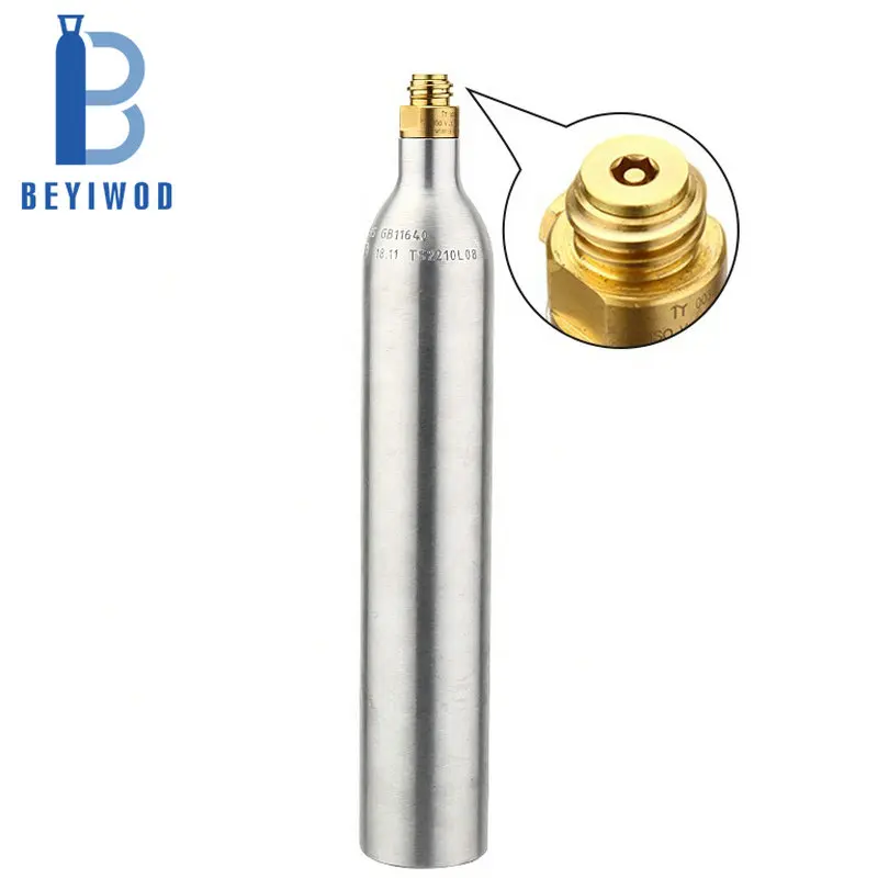 Refillable food Grade soda cylinder  Beverage 425g 0.6l 60L water  co2 bottle  gas cylinders for sale