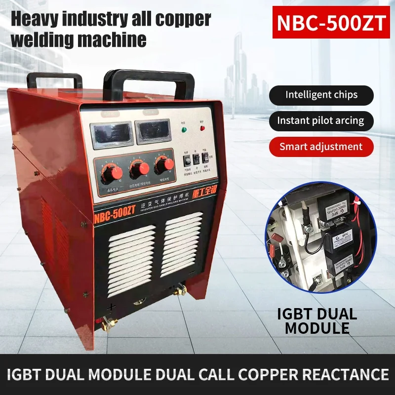 High Quality IGBT Dual Module All Copper Strip Connection Industrial Mig Welding Machine NBC-500ZT Ships And Bridges