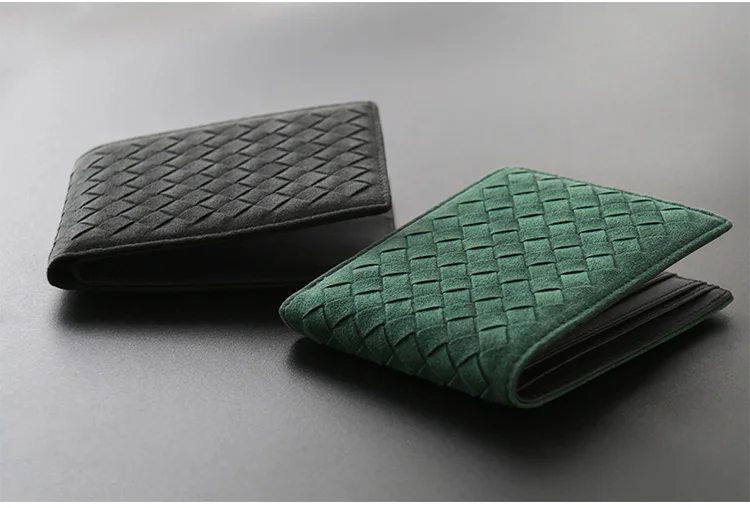 Luxury Designer Italian Alcantara Fabric Leather Genuine Card Holder 2021 EDC Wallet For Man Billeteras Hombre Portefeuill Homm