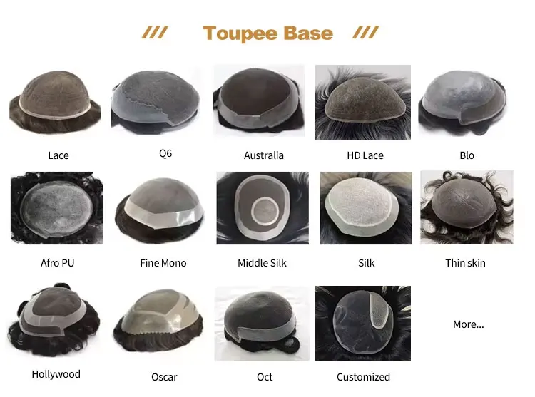 Hot Sale Male Hair Replacement System Prosthesis Australia base 100% Indian natural Human Hair Patch men wigs toupee for men