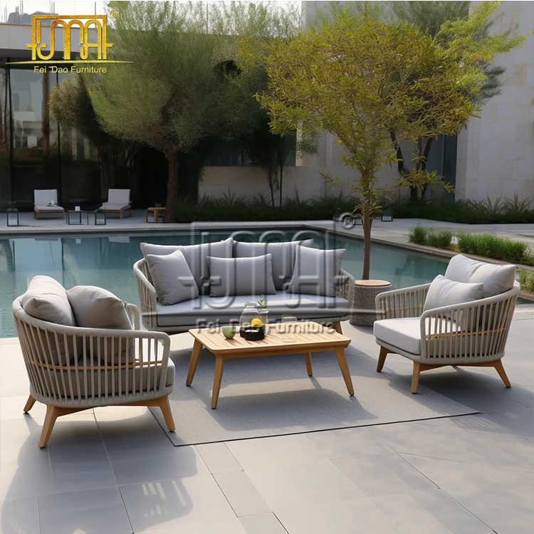 Rattan Woven 3-Piece Outdoor Balcony Patio Wicker Sectional Sofa