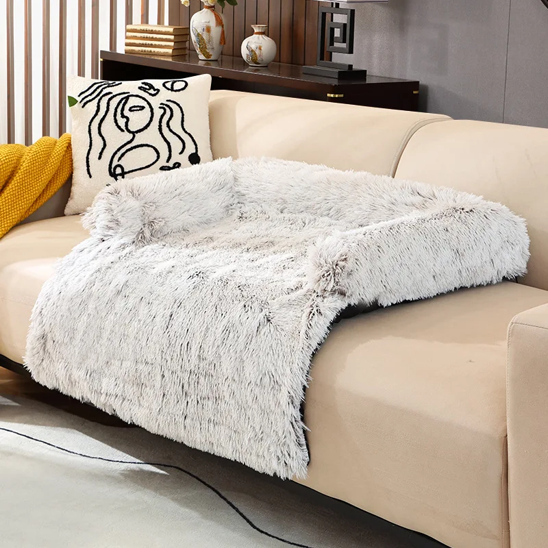 Drop Shipping Eco Friendly Pets Stuff Faux Fur Pet Bed Comfortable Luxury Washable Detachable Plush Dogs Sleeping Mat Fluffy
