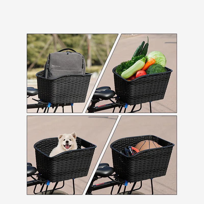 Large Size Plastic Bike Rear Pets Store Schoolbags Carrier Rack Basket Bicycle Rear Baskets