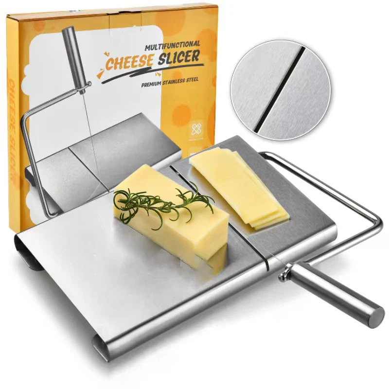 New Arrival Multi Function Kitchen Tool Ham Cheese Cutter Stainless Steel Manual Cheese Slicer with Cutting Wires