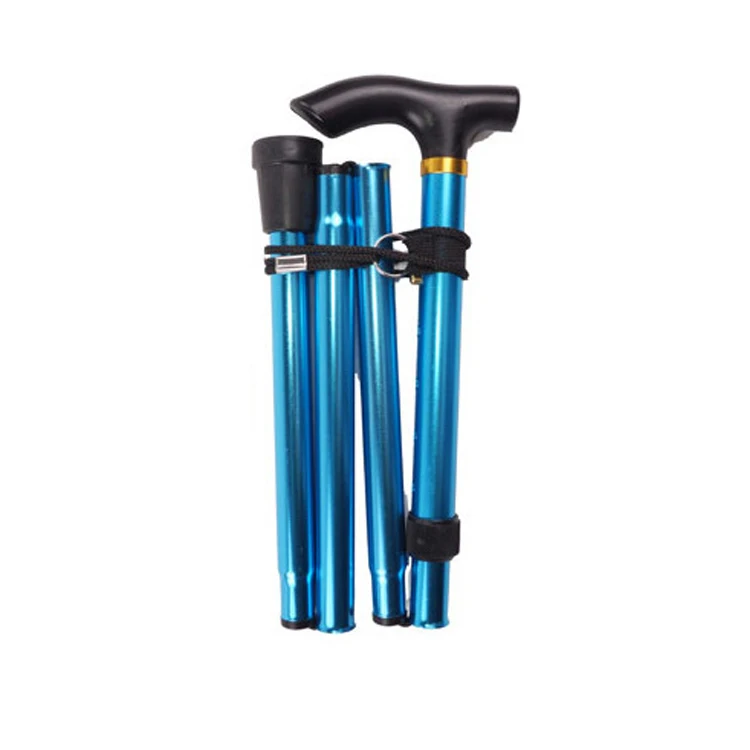 Amazon Hot Selling Colorful Walking Stick Rubber Handle Folding Walking Cane Folded Crutches