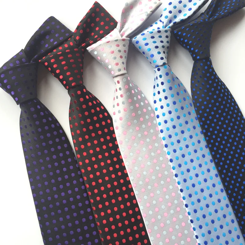 Tie men polyester jacquard fabric trendy polka dot tie supply manufacturers wholesale