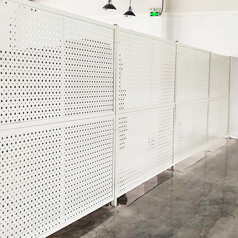 Perforated PVC Coated Fence Workshop Isolation Net Workshop Iron Fence Netting