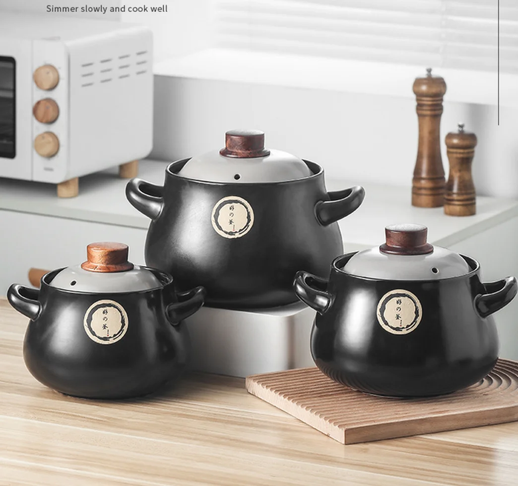 hot selling big Ceramic pot open fire casserole Japanese open fire can dry burning household soup stew pot stone  casserole