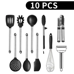 9pcs Nonstick Silicone Kitchen Utensil Set With 430 Stainless Steel Handle