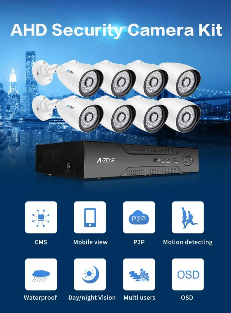 Night Vision 1080P Camera Mobile Outdoor Hidden Plug Quality Hd Resolution Security Supplier Home System 8Channel Cctv Kit