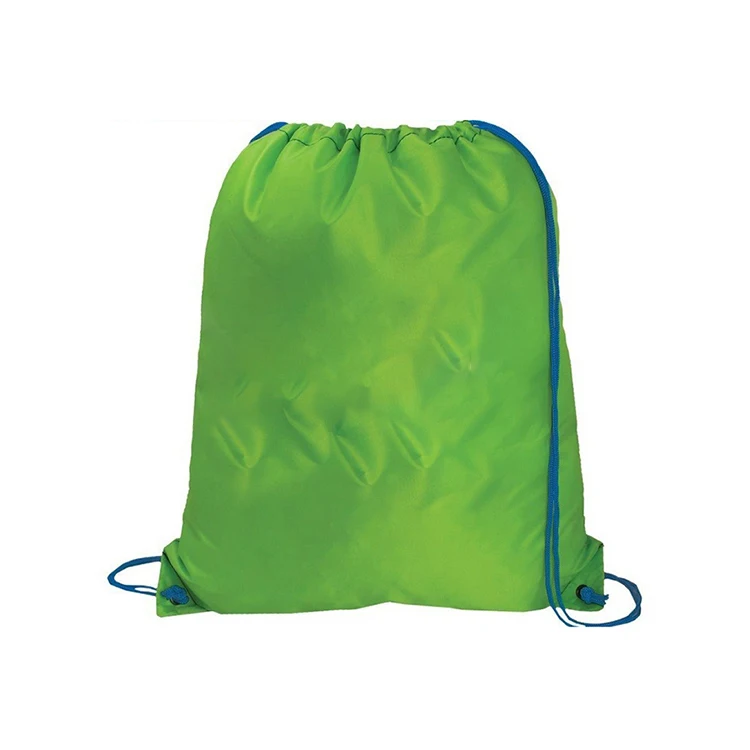 New Custom Logo Nylon Draw String Bag Full Color Cinch Backpack Recycled Waterproof 210D Polyester Drawstring Bag