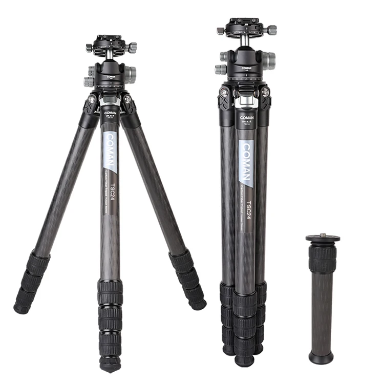 Coman TSC Hussar Series TSC34A40 Carbon fiber professional tripod CNC precision portable with add-on center column