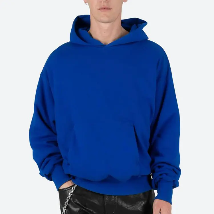 Custom High Quality Premium Stacked Sleeve Loose Fit Oversize Men Workout Heavyweight 100% Cotton Double Layer Hoodies