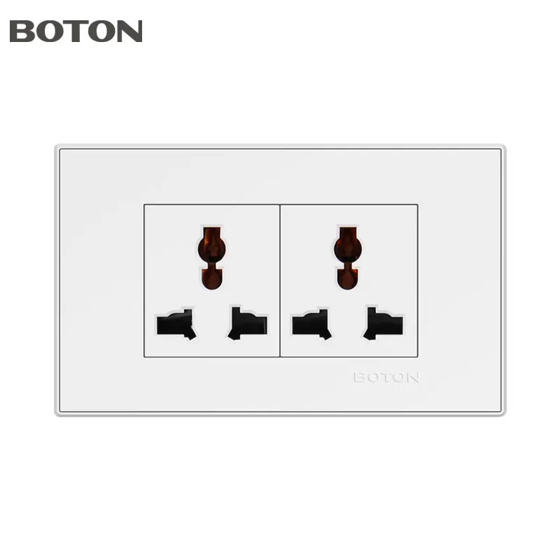 2 x 1/2 3 Pin Universal Socket Electric Wall Switch Socket