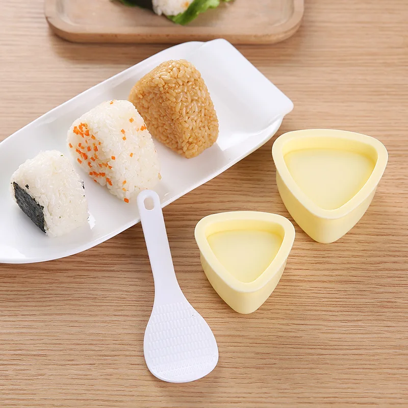 Triangle Onigiri Mold, Non stick Rice Mold Musubi Maker Kit, Rice Ball Mold Maker Sushi Mold for Kids Lunch Bento and Home DIY