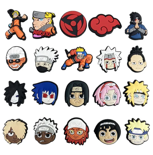 New Naruto Anime Shoes Charm PVC Patches Charms Wholesale For Crocs Decoration Accessories