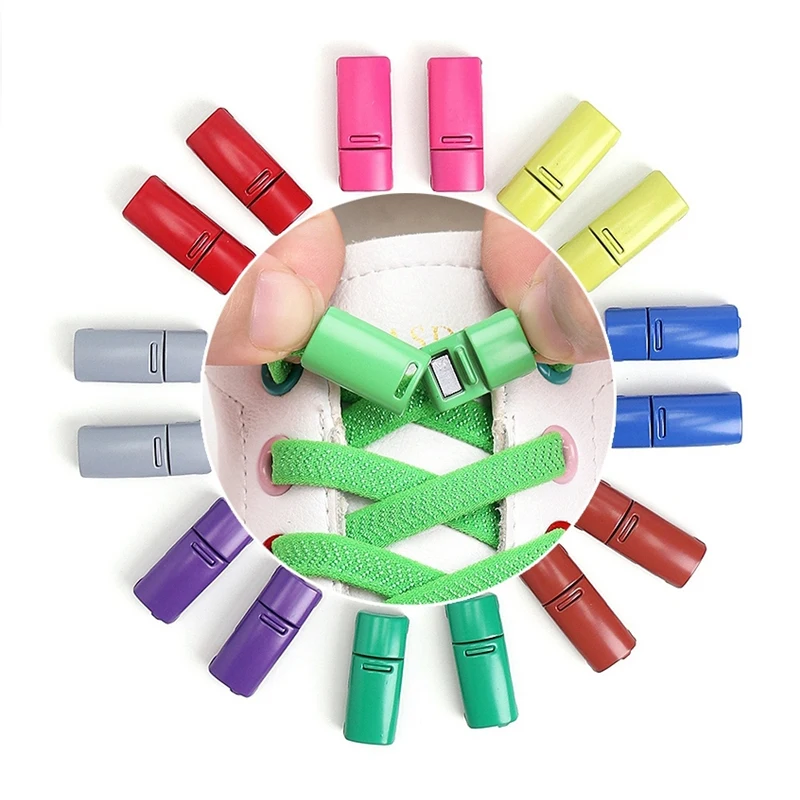 Магнитные металлические шнурки без завязывания плоские эластичные для отдыха ленивые быстрой носки за 1 секунду