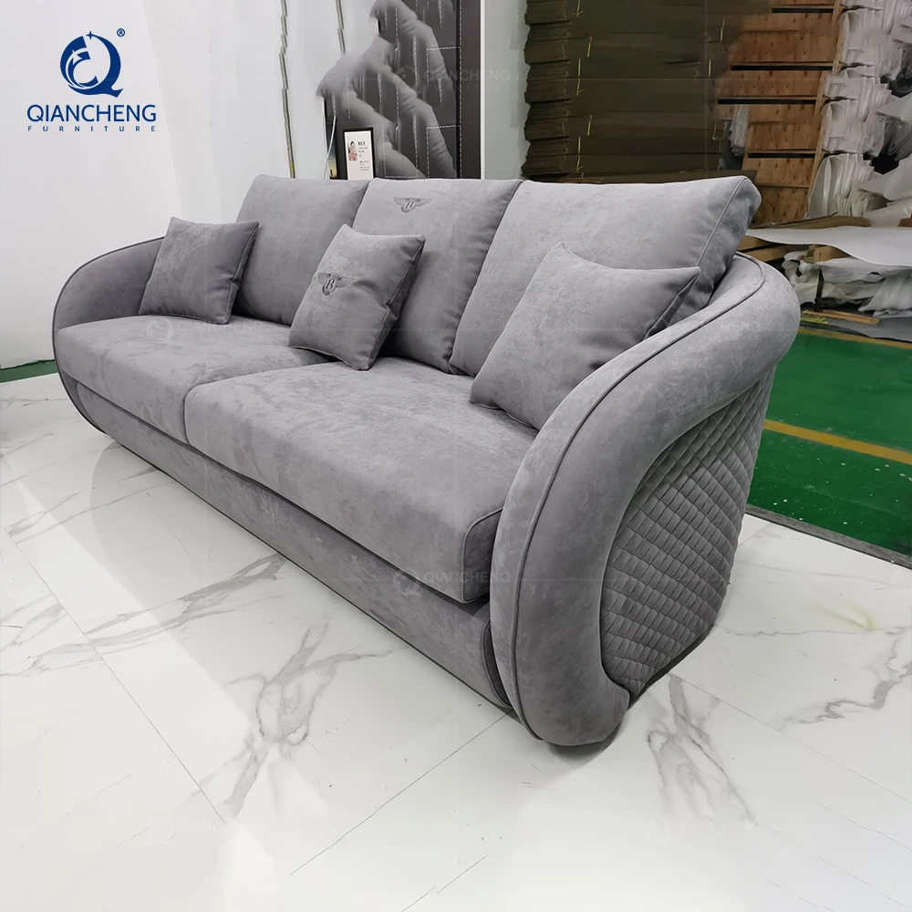 The most popular expensive grey waiting couch rich people good choice italian design living room lazy floor sofa