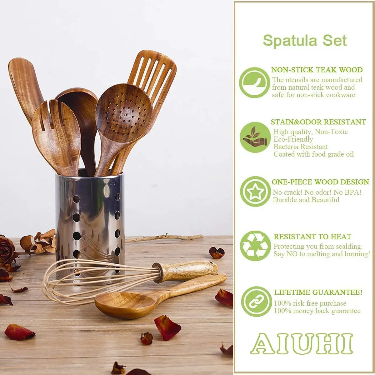 natural wood utensils kitchen ware cookware wood utensil set for home teak wood utensil