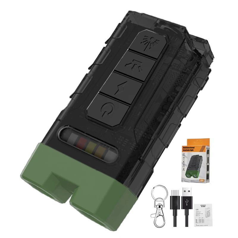 Red Laser Pointer Mini EDC Pocket ABS Torch 600 Lumens Keychain Waterproof Magnetic Flash Light for outdoor sports camping