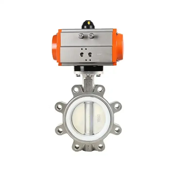 4 inch Cast Iron Air Control Lug Butterfly Valve Water SS Disc Pneumatic Control Butterfly Valve